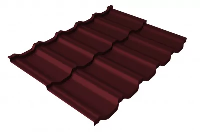 Профиль волновой модульный Квинта Уно c 3D резом (Kvinta Uno) 0,45 Drap RAL 3005 красное вино Grand Line