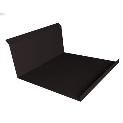Планка примыкания нижняя 20х122х260х15 Драп ТХ двухсторонний RAL 9005 черный (3м)