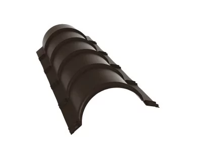 Планка малого конька полукруглого 0,5 Velur X RR 32 темно-коричневый (1,97м)
