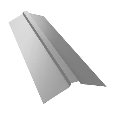 Планка конька прямоугольного 115х30х115 0,45 полиэстер с пленкой RAL 9003 сигнальный белый (3м)