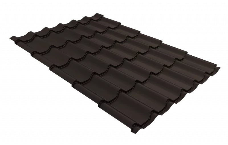 Металлочерепица Классик (Classic) 0,5 Rooftop Бархат RR 32 темно-коричневый Grand Line фото | Партнер Строй