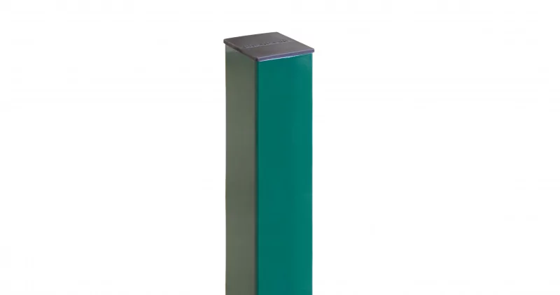 Столб 62х55х1,4х2065 прямоугольный фланец 160х180 RAL 6005 4 отверстия (2,03) фото | Партнер Строй