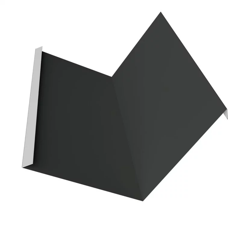 Планка примыкания 115х115 Фартук S4 пристенный уголовой 0,45 Drap TX RAL 7016 антрацитово-серый (3м) фото | Партнер Строй