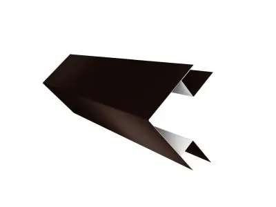 Планка угла внешнего сложного Экобрус Grand Line 0,5 Сатин с пленкой RAL 8017 шоколад (3м)