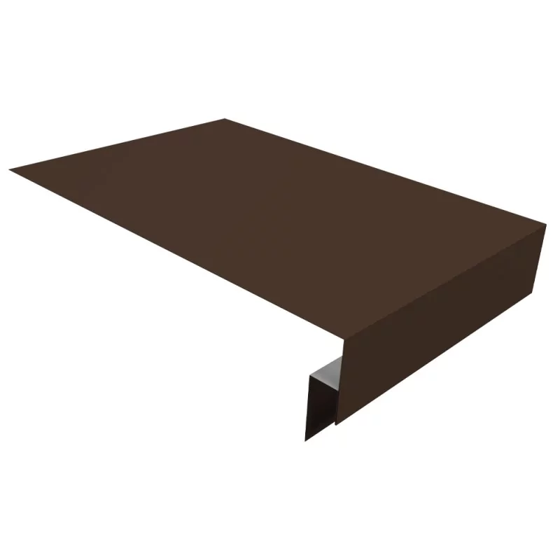 Планка околооконная сложная 300х50х18 (j-фаска) 0,45 полиэстер с пленкой RAL 8017 шоколад (3м) фото | Партнер Строй