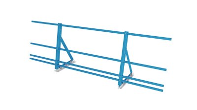 Ограждение кровельное со снегозадержателем на фальц Optima 0,65х2м RAL 5012