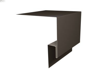 Планка околооконная сложная Блок-хаус новый 250х75х27 0,5 GreenCoat Pural БТ матовый RR 32 темно-коричневый (RAL 8019 серо-коричневый) (3м)