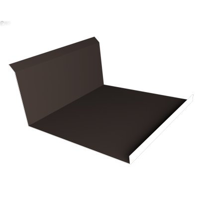 Планка примыкания нижняя 20х122х260х15 0,5 GreenCoat Pural БТ матовый RR 32 темно-коричневый (RAL 8019 серо-коричневый) (2м)