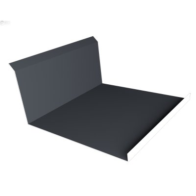 Планка примыкания нижняя 20х122х260х15 0,5 GreenCoat Pural БТ матовый RR 23 темно-серый (RAL 7024 мокрый асфальт) (2м)