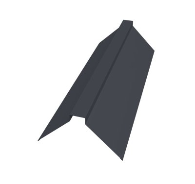 Планка конька плоского 115х30х115 0,5 GreenCoat Pural БТ матовый RR 23 темно-серый (RAL 7024 мокрый асфальт) (3м)