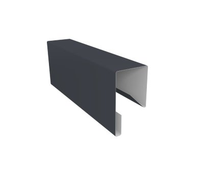 Планка П-образная заборная 17 0,5 GreenCoat Pural БТ матовый RR 23 темно-серый (RAL 7024 мокрый асфальт) (2,5м)