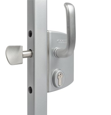 Замок LSKZ 6060 U2G для откатных ворот корпус металл, с ручками из алюминия SILV GL