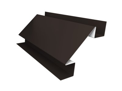 Планка угла внутреннего сложного Блок-хаус новый 0,5 GreenCoat Pural БТ матовый RR 32 темно-коричневый (RAL 8019 серо-коричневый) (2м)