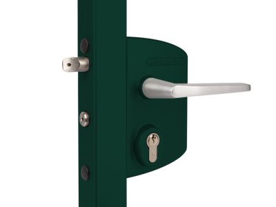 Замок LAKQ 4040 U2L корпус металлический, с ручками из алюминия, зеленый RAL 6005